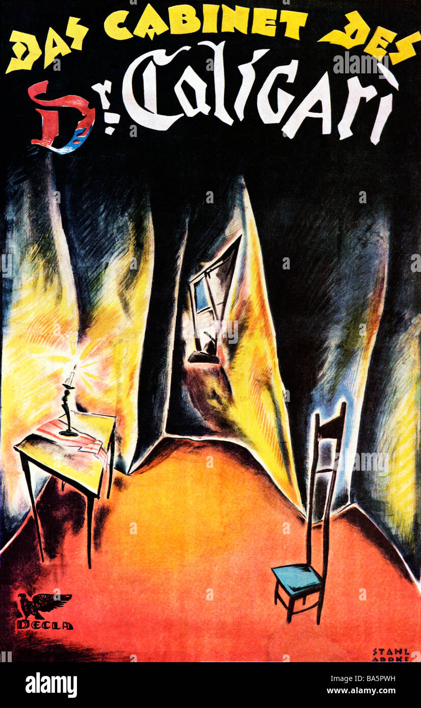 Das Cabinet des Dr. Caligari surréaliste 1920 affiche pour le film allemand classique réalisé par Robert Weine Banque D'Images
