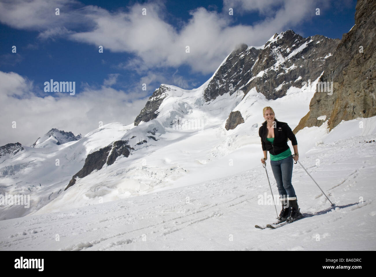 Cross country ski Juangfrau Suisse Banque D'Images