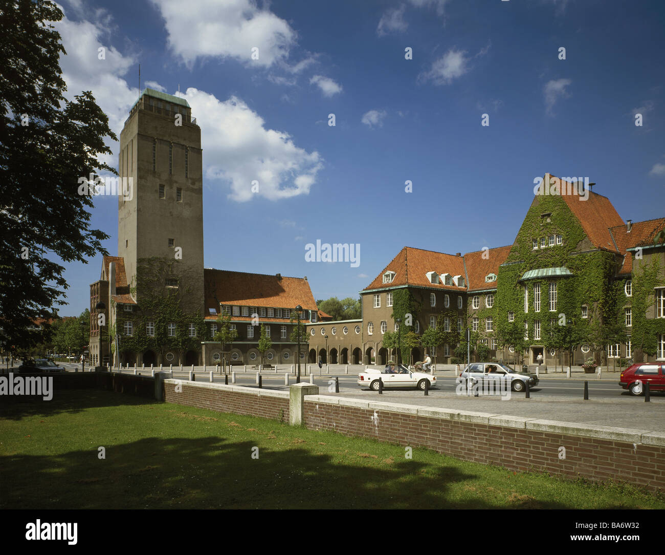 Allemagne Basse-saxe Delmenhorst mairie mairie de trafic-bâtiments mairie-tour tour 1912-1914 s'appuie Heinz Stoffregen Banque D'Images
