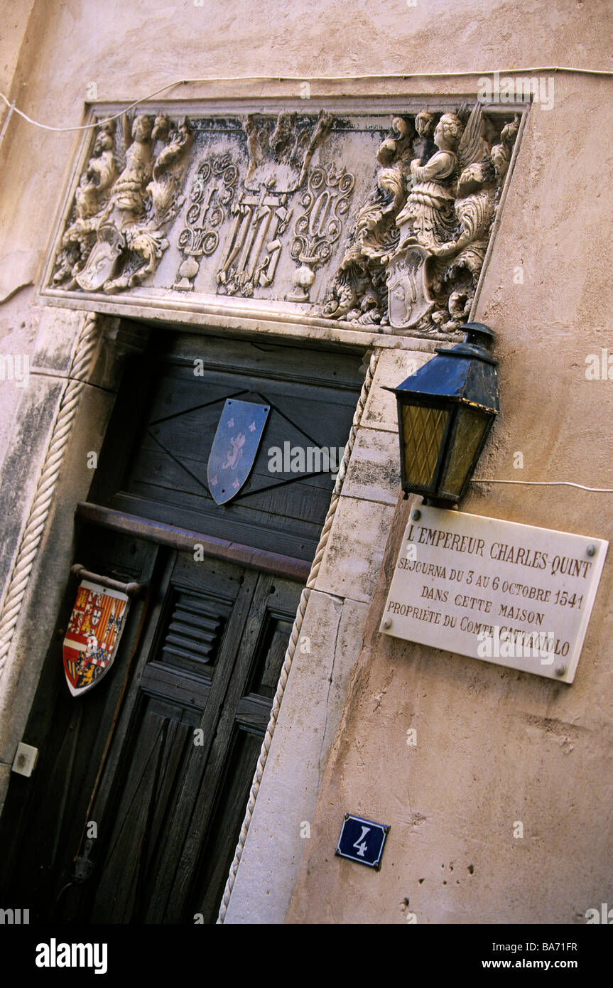 France, Corse du Sud, Bonifacio, l'Cattaciolo maison où l'empereur Charles Quint a été quatered sur son chemin de retour d'Alger Banque D'Images