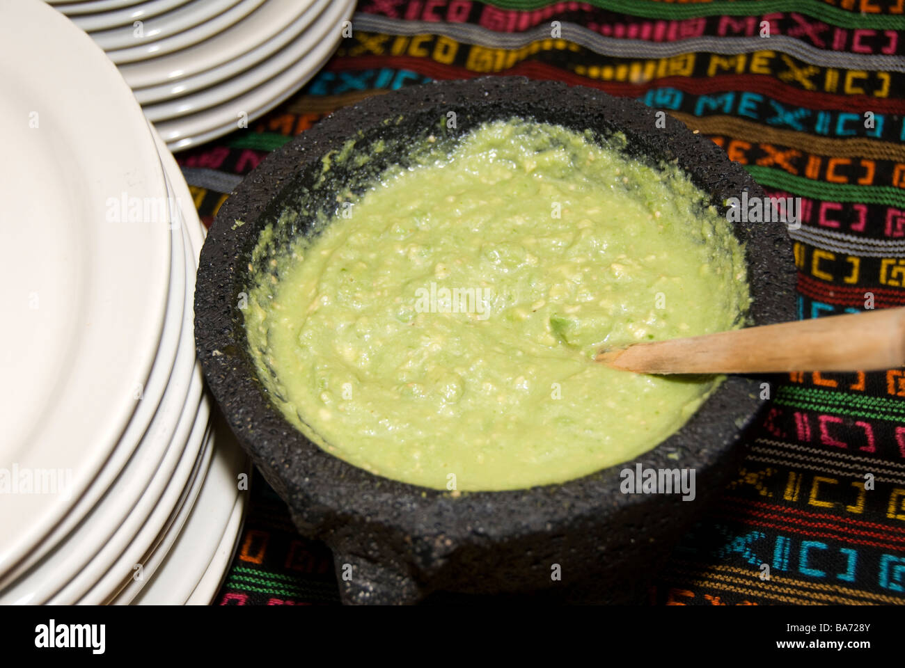 La nourriture mexicaine, une sauce guacamole close up Banque D'Images