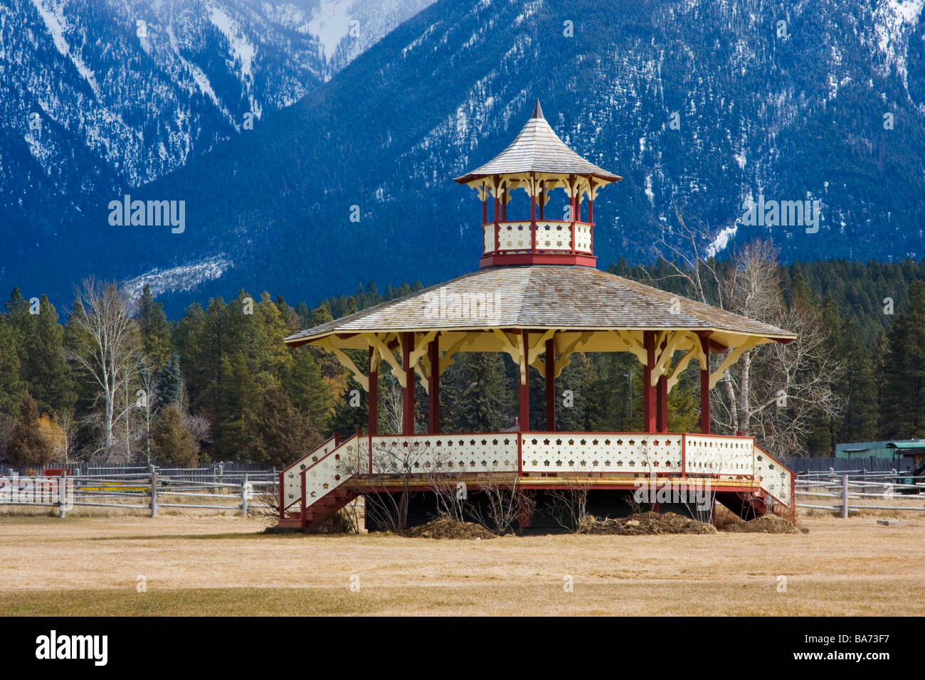 Kiosque à musique à Fort Steele, Cranbrook, Colombie-Britannique, Canada Banque D'Images