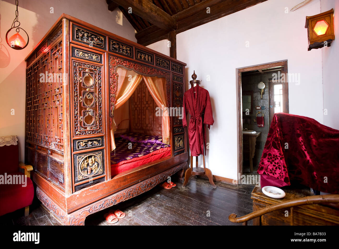 La Chine, Beijing, la capitale rouge Residence est un cinq-suite courtyard house dans un hutong et un hommage au chic maoïste Banque D'Images