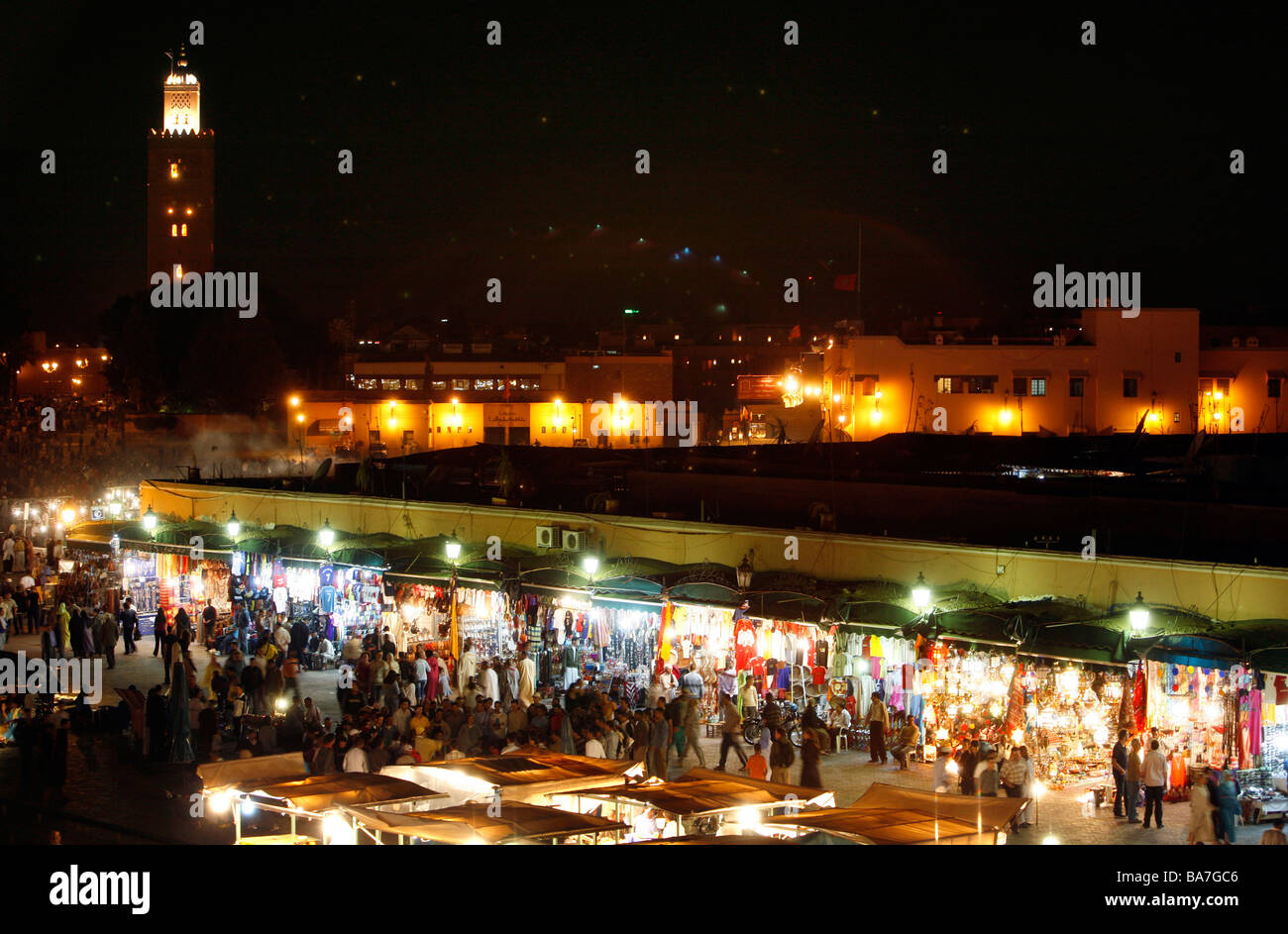 Centre-ville, de la place Jemaa El Fna, Marrakech, Maroc Banque D'Images