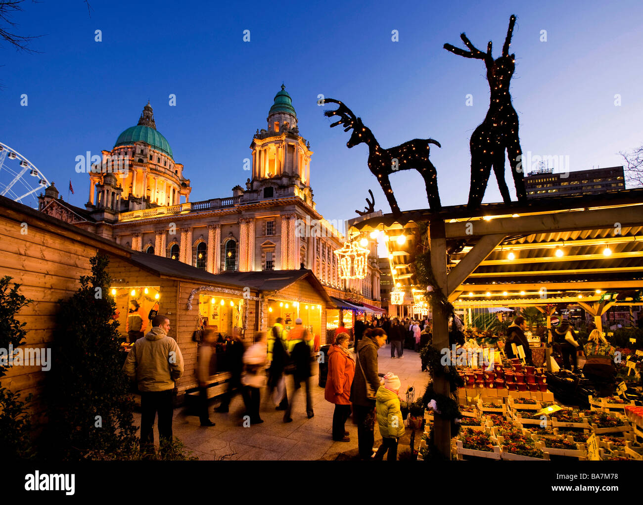 Marché de Noël de l'Irlande du Nord Belfast Banque D'Images