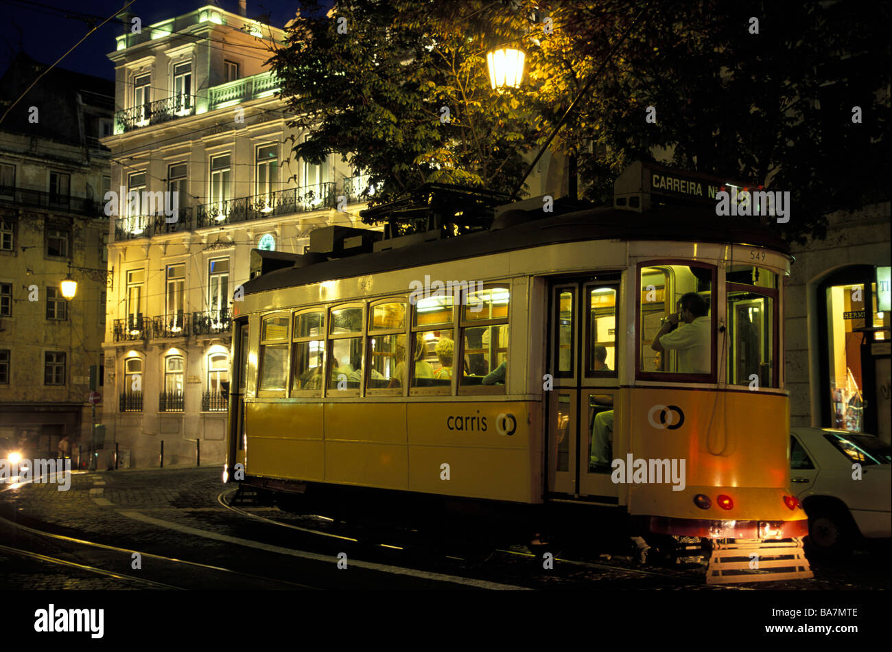 Tramway, Largo do Chiado, Bairro Alto, Lisbonne, Lisbonne, Portugal Banque D'Images