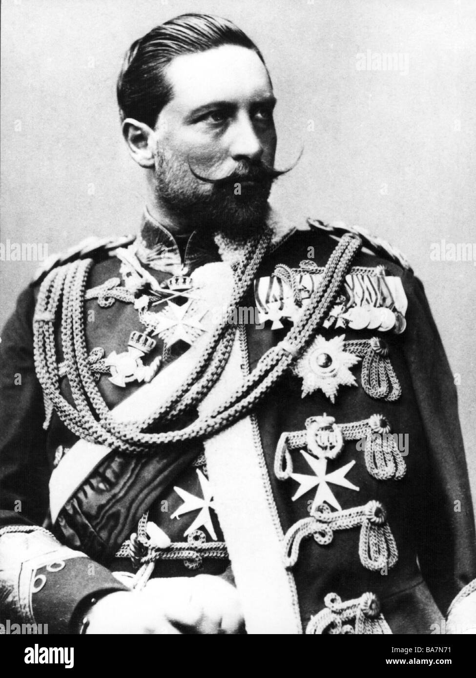 William II, 27.1.1859 - 4.6.1941, Empereur allemand 15.6.1888 - 9.11.1918, demi-longueur, vers 1891, Banque D'Images
