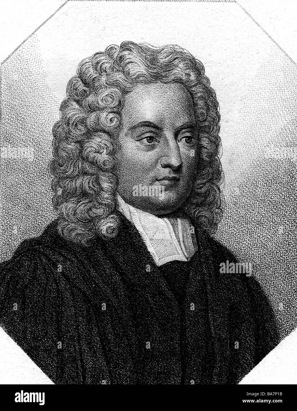 Swift, Jonathan, 30.11.1667 - 19.10.1745, satiriste irlandais, portrait, octogonale, gravure sur cuivre de Friedrich Wilhelm Bollinger (1777 - 1825), 19e siècle, l'artiste n'a pas d'auteur pour être effacé Banque D'Images