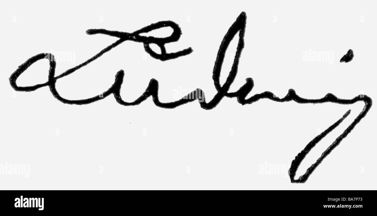 Louis I, 25.8.1786 - 29.2.1868, roi de Bavière 16.2.1825 - 20.3.1848, signature, Banque D'Images