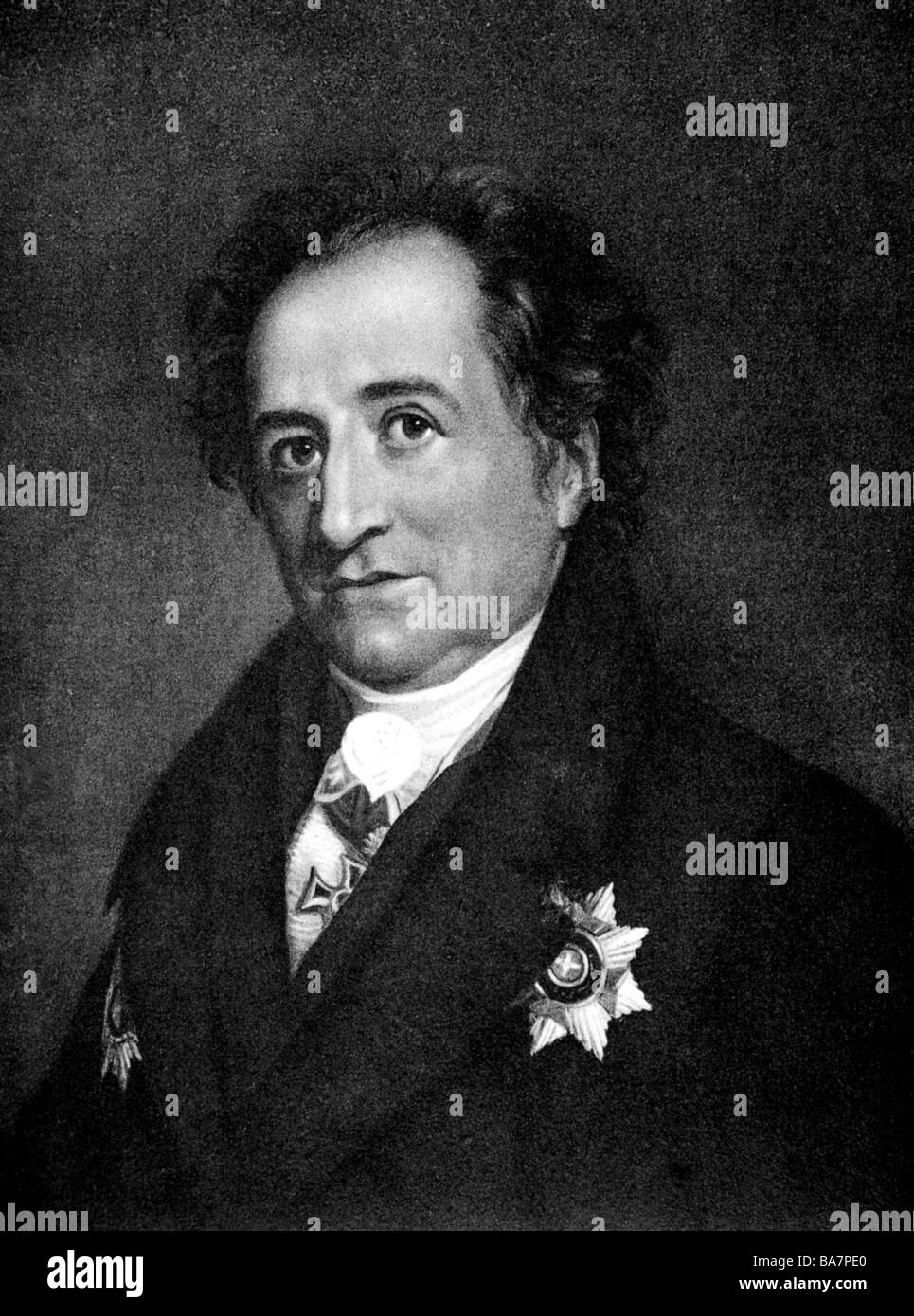 Goethe, Johann Wolfgang, 28.8.1749 - 22.3.1832, auteur/écrivain allemand, portrait, après peinture de George Dawe, 1819, , Banque D'Images