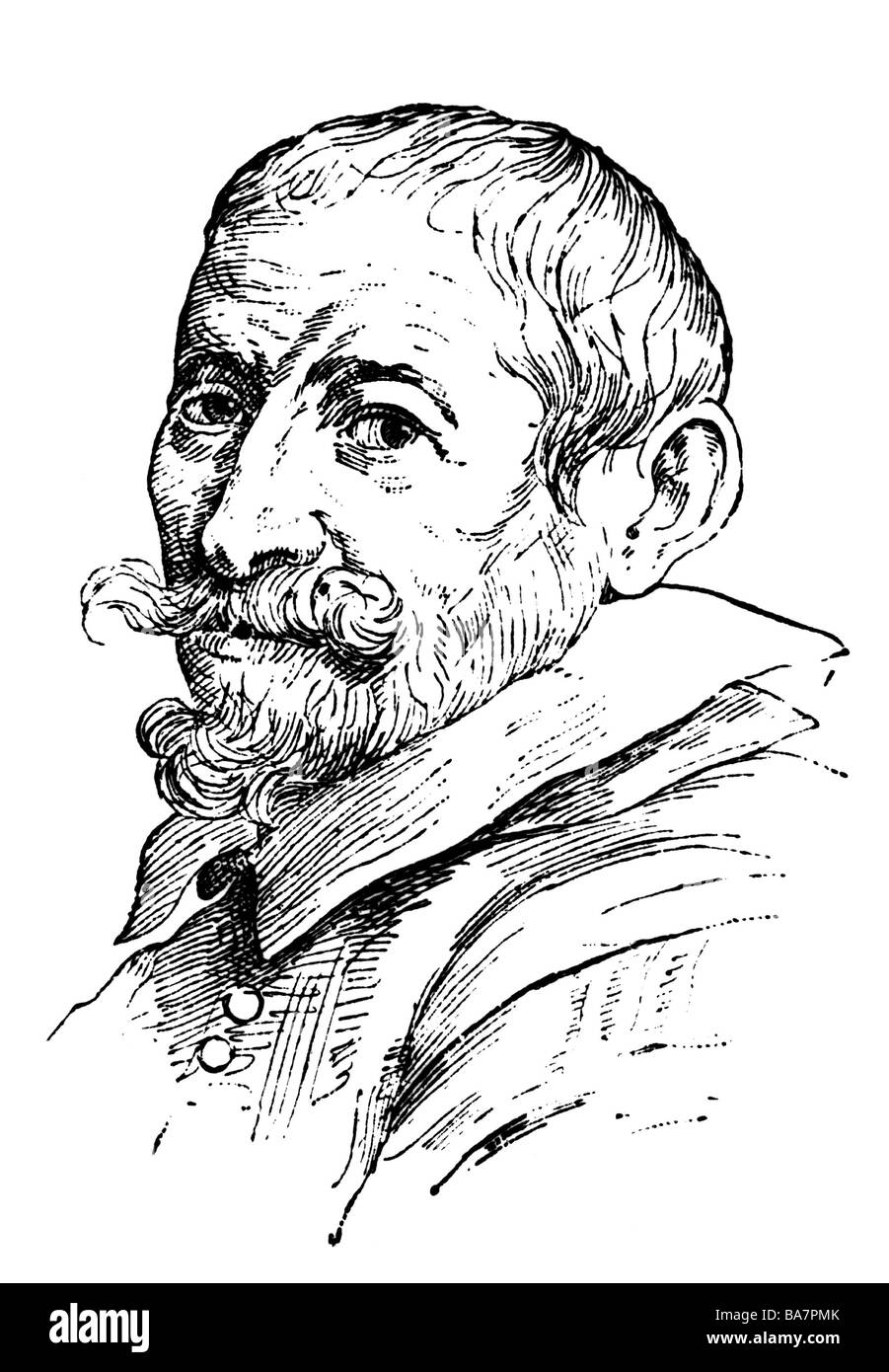 Momper, Jodocus (Joost, Josse) de, 1564 - 1635, artiste néerlandais (peintre), portrait, dessin ultérieur après peinture contemporaine, , Banque D'Images