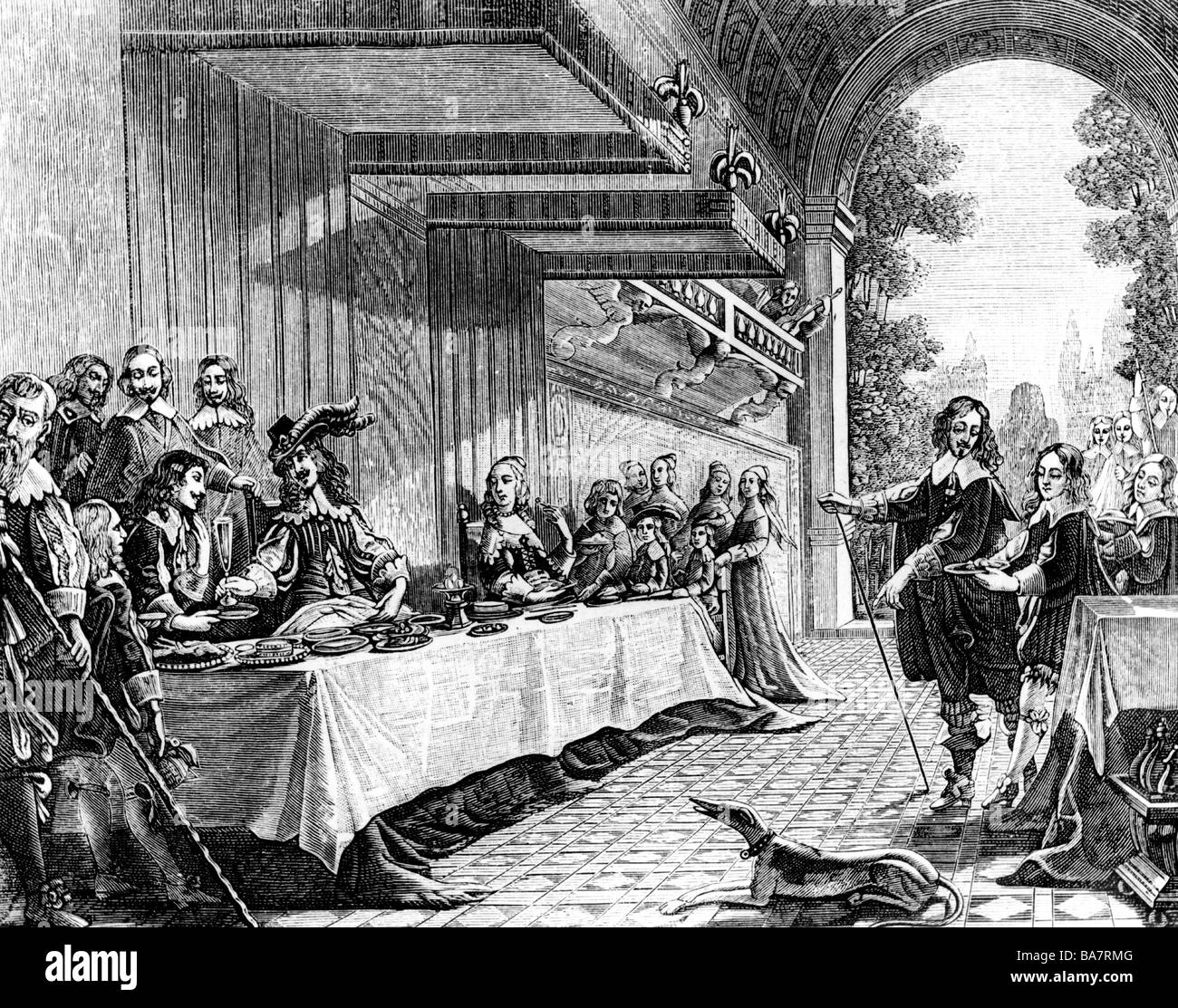 Louis XIII, 27.9.1601 - 14.5.1643, Roi de France 14.5.1610 - 14.5.1643, fête du Roi, gravure sur bois, début du 17e siècle, l'artiste a le droit d'auteur , de ne pas être effacé Banque D'Images