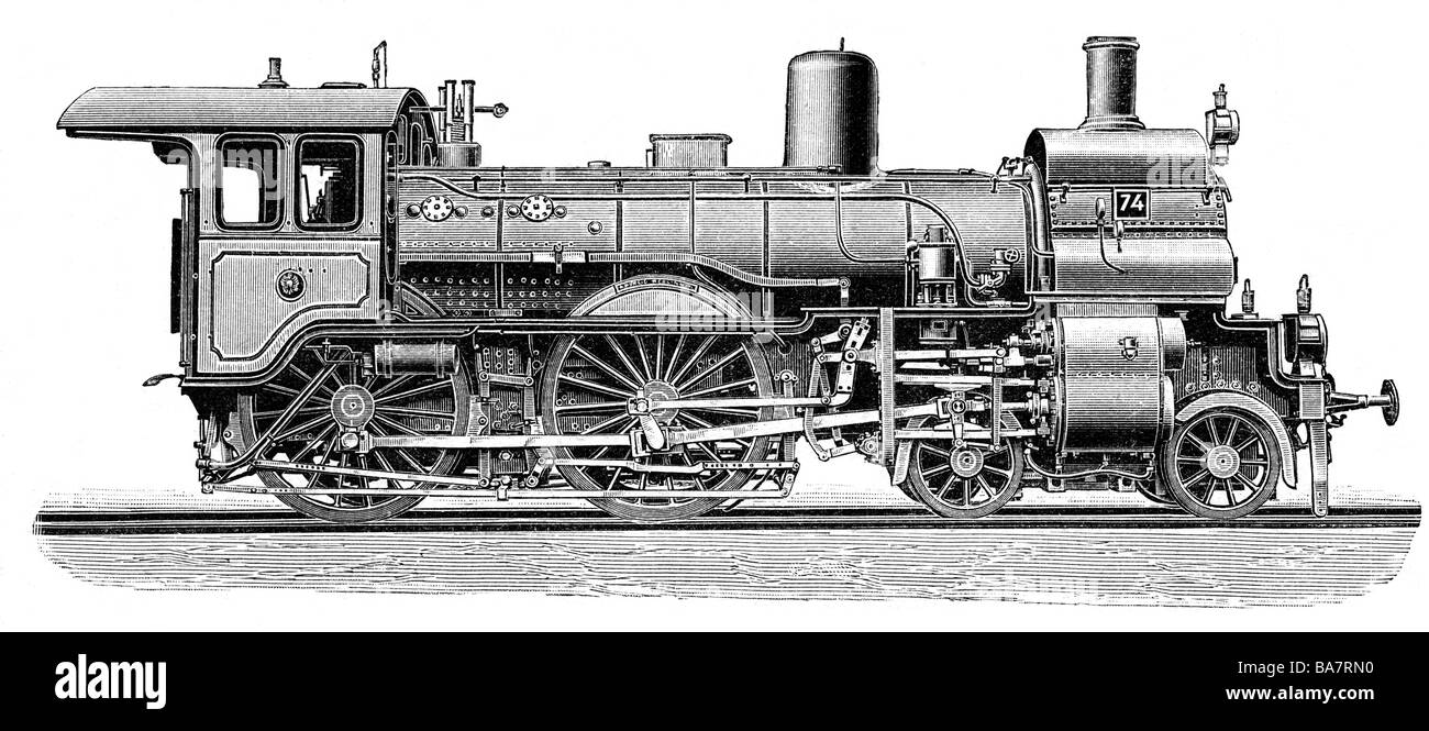 transport / transport, chemin de fer, locomotives, locomotive à vapeur 74, Banque D'Images