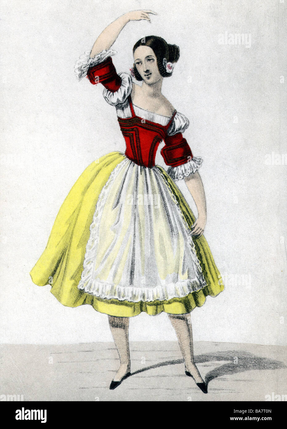 Elssler, Fanny, 23.10.1810 - 27.11.1884, ballerine Autrichien, pleine  longueur, la danse contemporaine de couleur, gravure sur cuivre, 19e  siècle, l'artiste n'a pas d'auteur pour être effacé Photo Stock - Alamy
