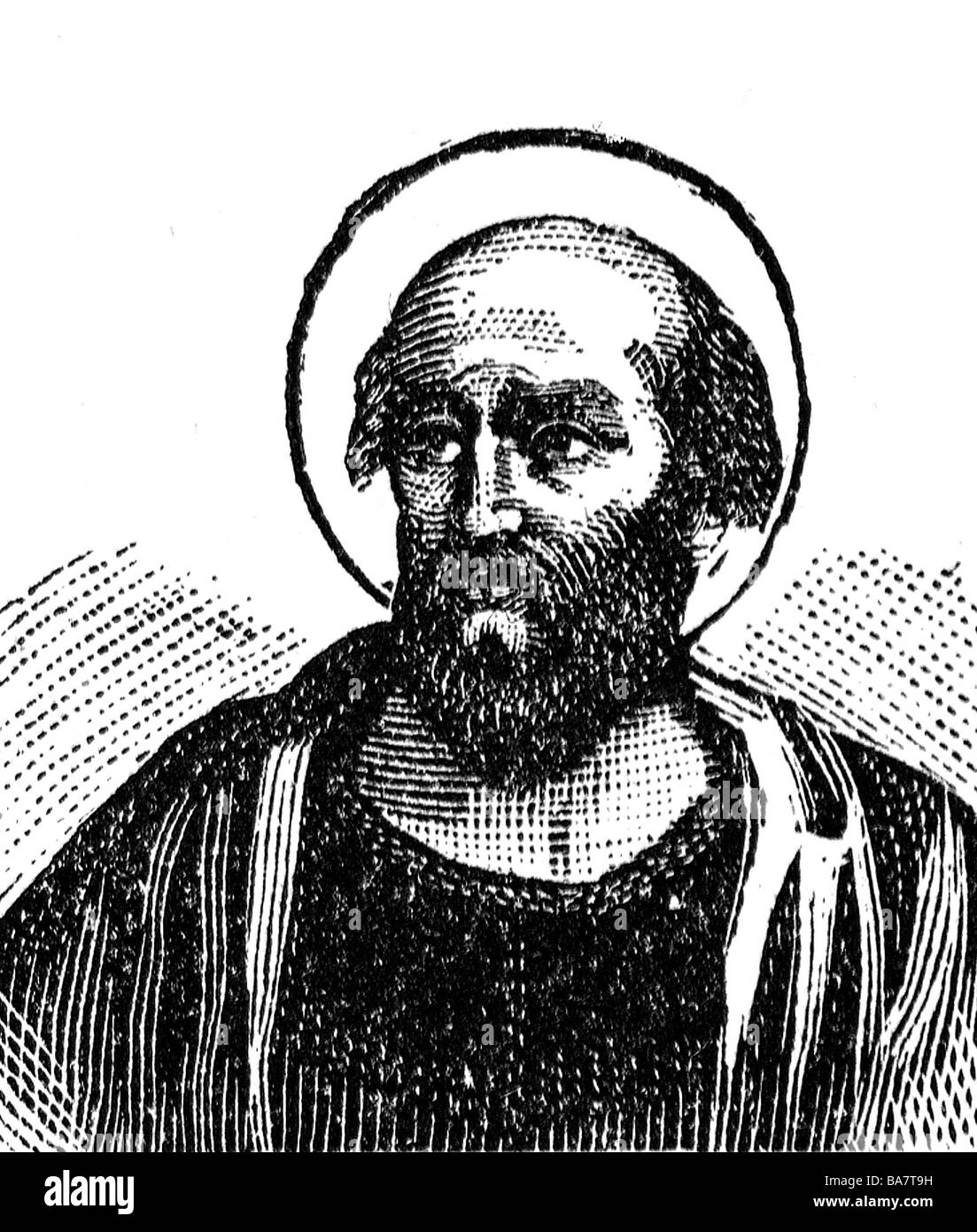 Hyginus, + 140, pape 136 - 140, Saint, portrait, peinture historique, gravure sur bois, vers 1900, Banque D'Images