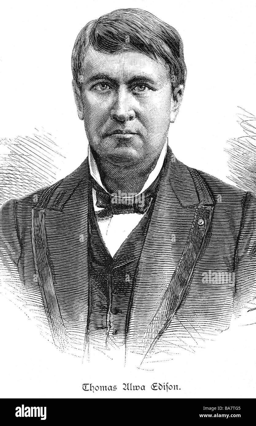 Edison, Thomas Alva, 11.2.1847 - 18.10.1931, inventeur américain, ingénieur, portrait, Banque D'Images