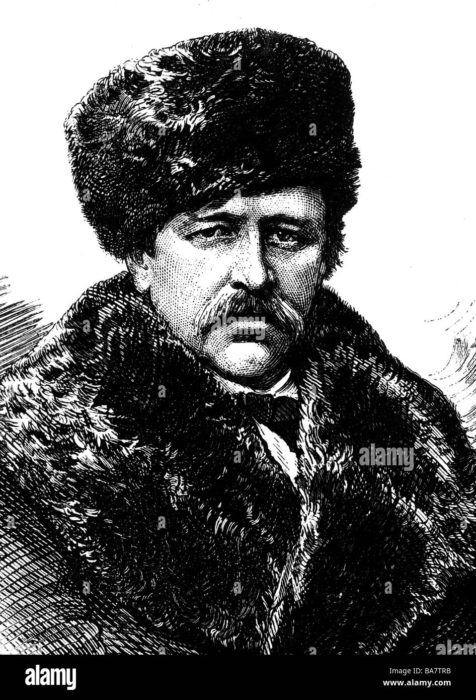Nordenskiöld, Adolf Erik, 18.11.1832 - 12.8.1901, explorateur finlandais de l'arctique, portrait, gravure sur bois, XIXe siècle, Banque D'Images