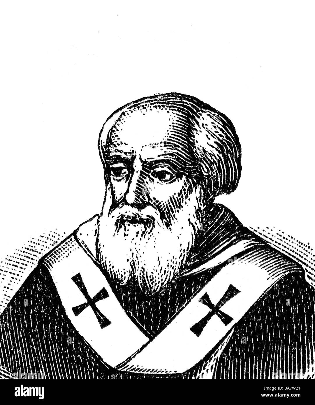 Innocent IV (Sinibaldo Fieschi), vers 1195 - 7.12.1254, pape depuis 1243, portrait, gravure sur bois, vers 1900, Banque D'Images