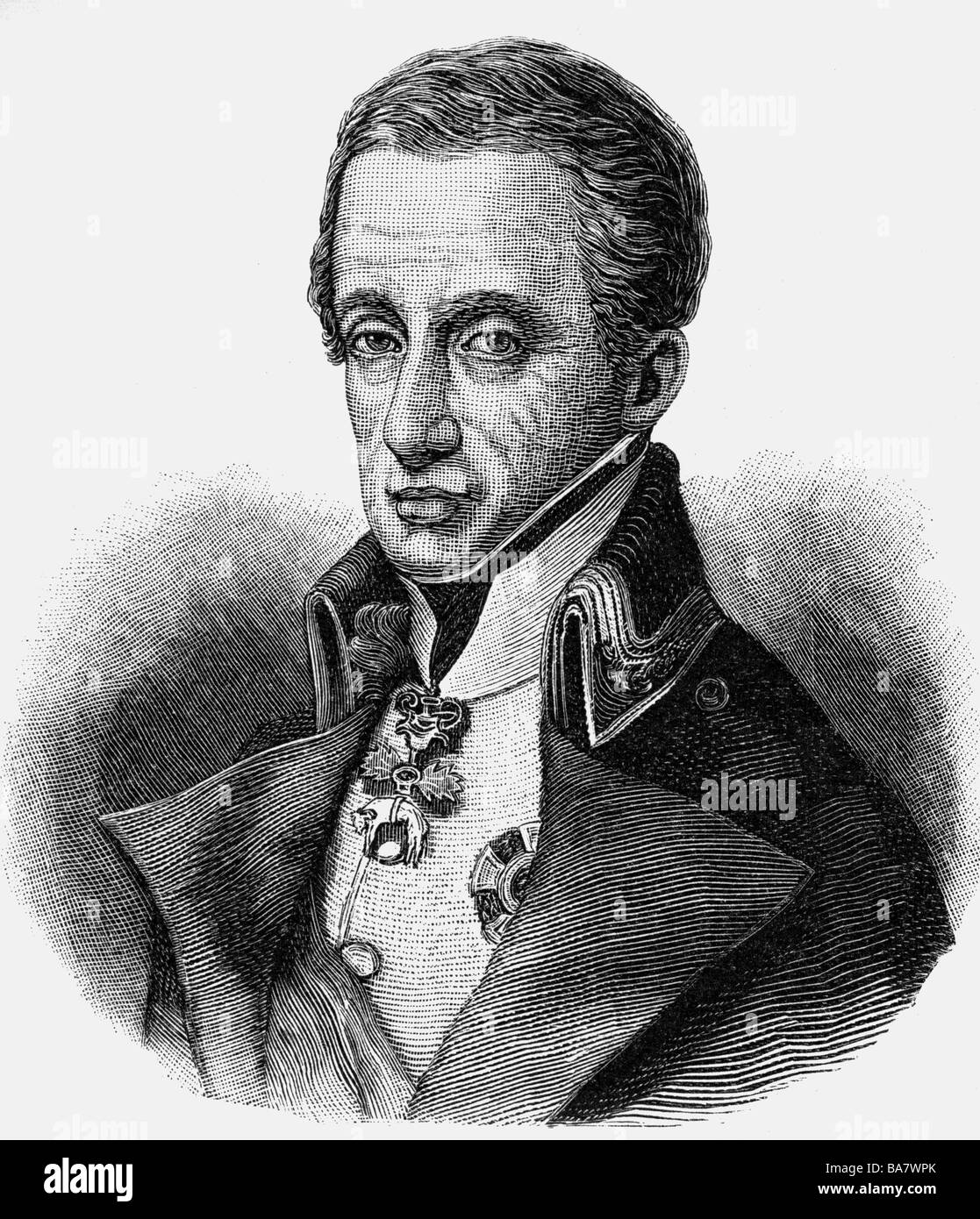 Charles, 5.9.1771 - 30.4.1847, Archiduc d'Autriche, général autrichien, portrait, gravure sur bois, XIXe siècle, , Banque D'Images