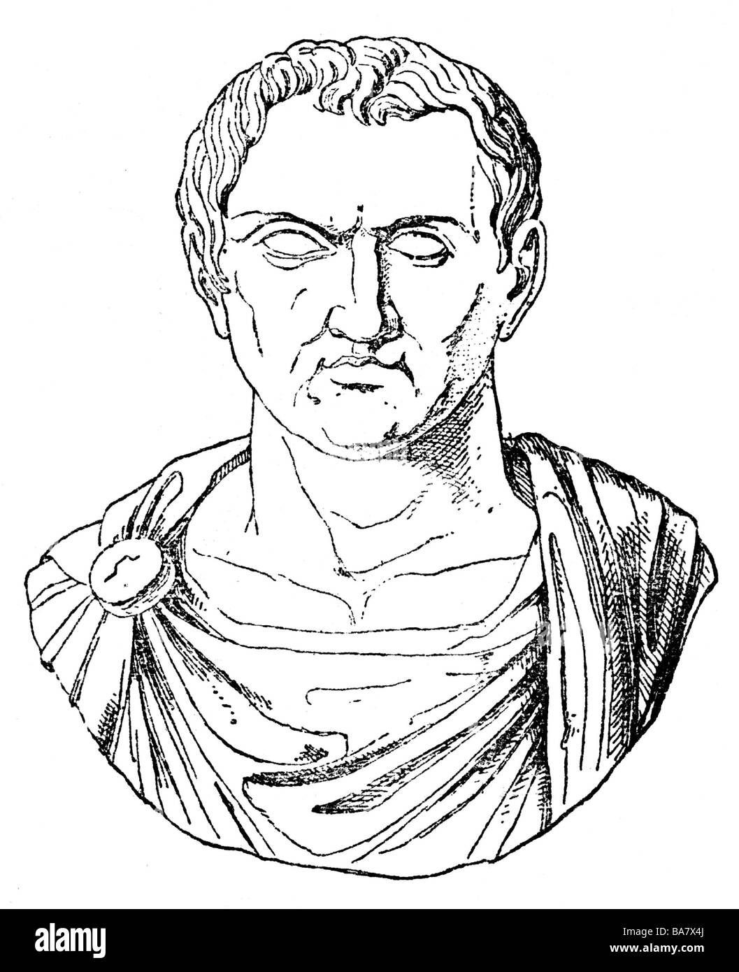 Antonius, Marcus, vers 82 - 30 av. J.-C., politicien romain et général, portrait, gravure en bois, après buste ancien, XIXe siècle, découpe, Banque D'Images