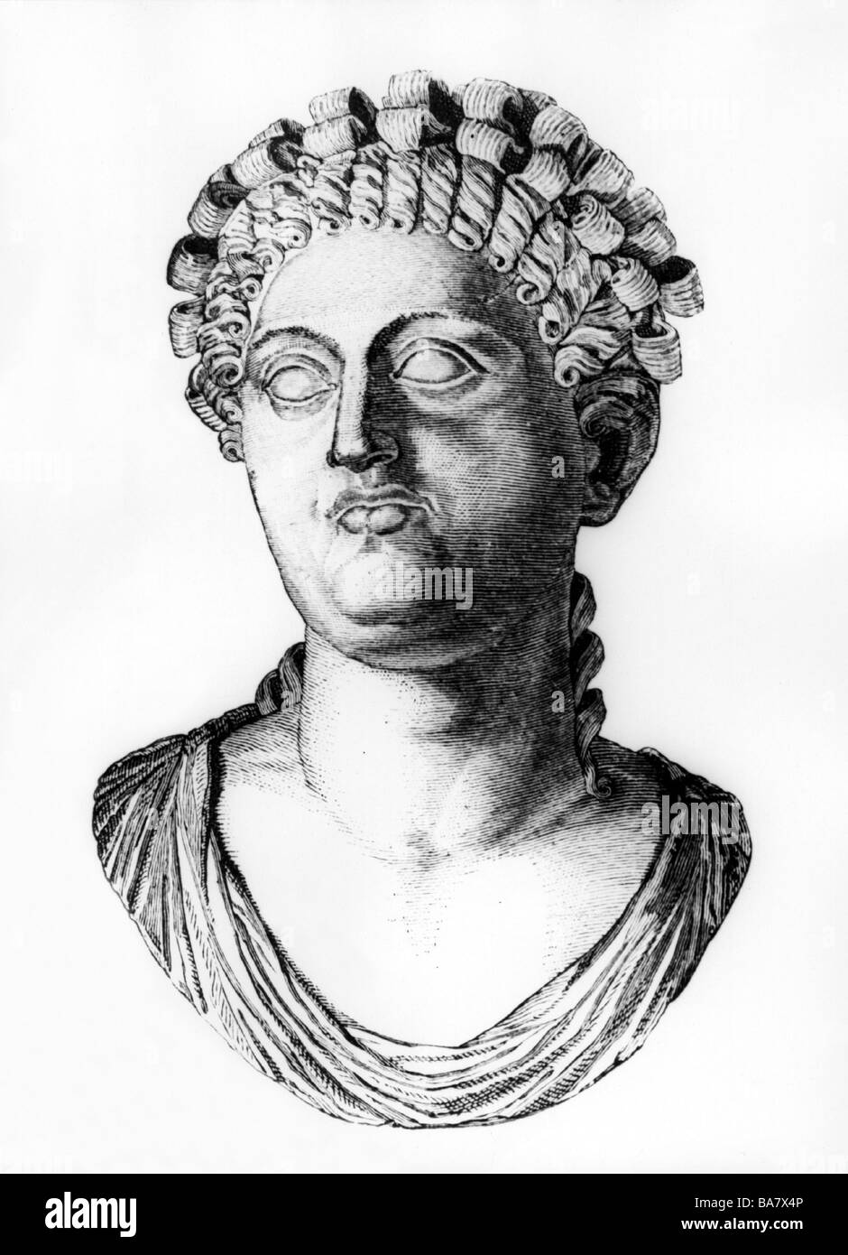Messalina, Valeria, vers 25 - 48 octobre AD, impératrice romaine, portrait, gravure en bois après buste ancien, XIXe siècle, , Banque D'Images