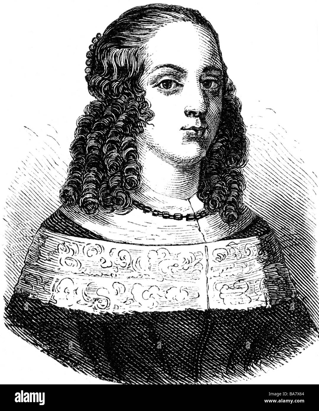 Bernauer, Agnes,  + 12.10.1435, personne n'épouse du duc Albert III de Bavière, portrait, image plus tard, gravure sur bois, 19e siècle, Banque D'Images