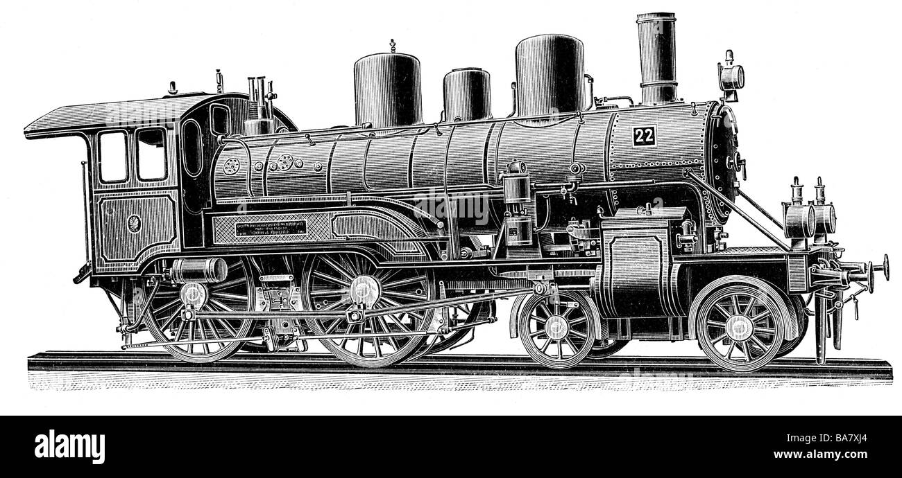 transport / transport, chemin de fer, locomotives, train express 22, Banque D'Images