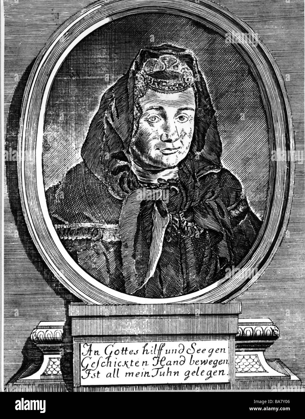 Siegemundin, Justine, 26.12.1650 - 10.11.1705, sage-femme allemande, publié Première femme-auteur texte médical allemand en 1690, l'artiste n'a pas d'auteur pour être effacé Banque D'Images