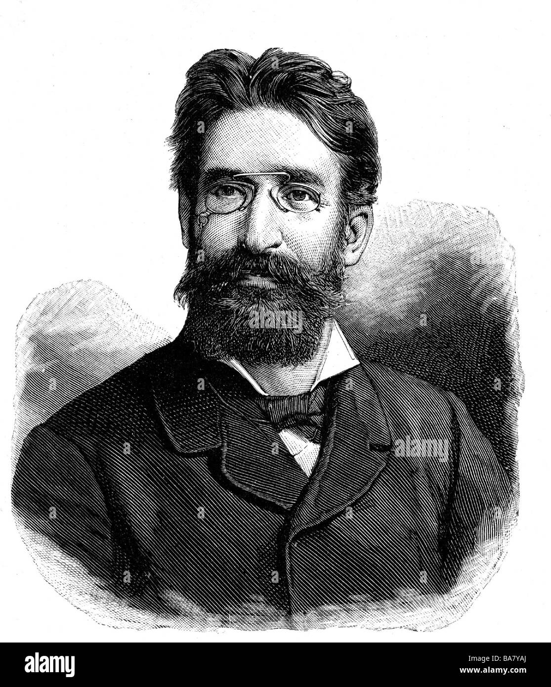 Mauthner, Fritz, 22.11.1849 - 29.6.1923, auteur/écrivain autrichien, portrait, gravure sur bois, fin du XIXe siècle, Banque D'Images