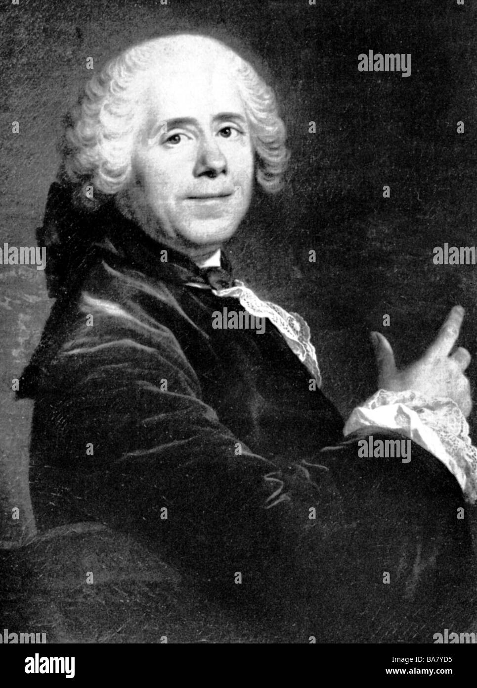 Marivaux, Pierre Carlet de Chamblain de, 4.2.1688 - 12.2.1763, auteur/écrivain français, demi-longueur, après la peinture de Louis Michel Van Loo, XVIIIe siècle, Banque D'Images