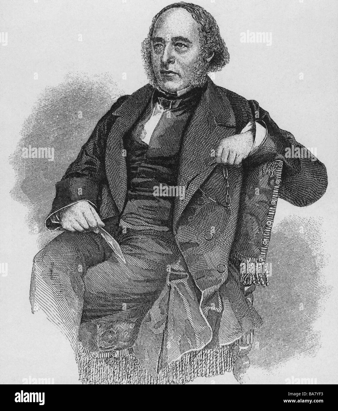 Hill, Rowland, 3.12.1795 - 27.8.1879, fonctionnaire britannique au ministère des postes 1846 - 1864, demi-longueur, gravure sur bois, XIXe siècle, Banque D'Images