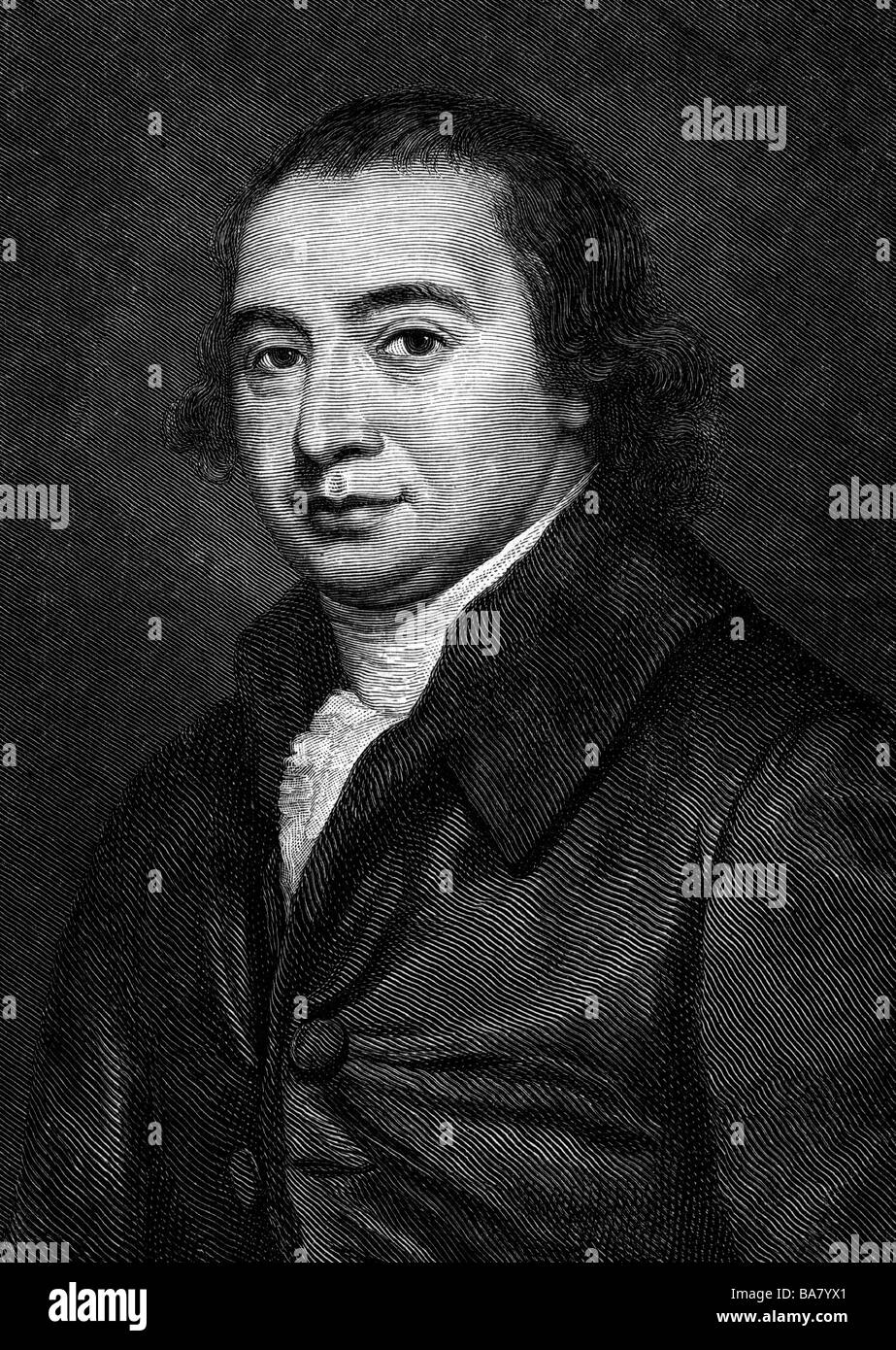 Herder, Johann Gottfried, 25.8.1744 - 18.12.1803, auteur / écrivain allemand et philosophe, portrait, gravure sur bois, XIXe siècle, après peinture par Angelika Kauffmann (1741 - 1807), Banque D'Images