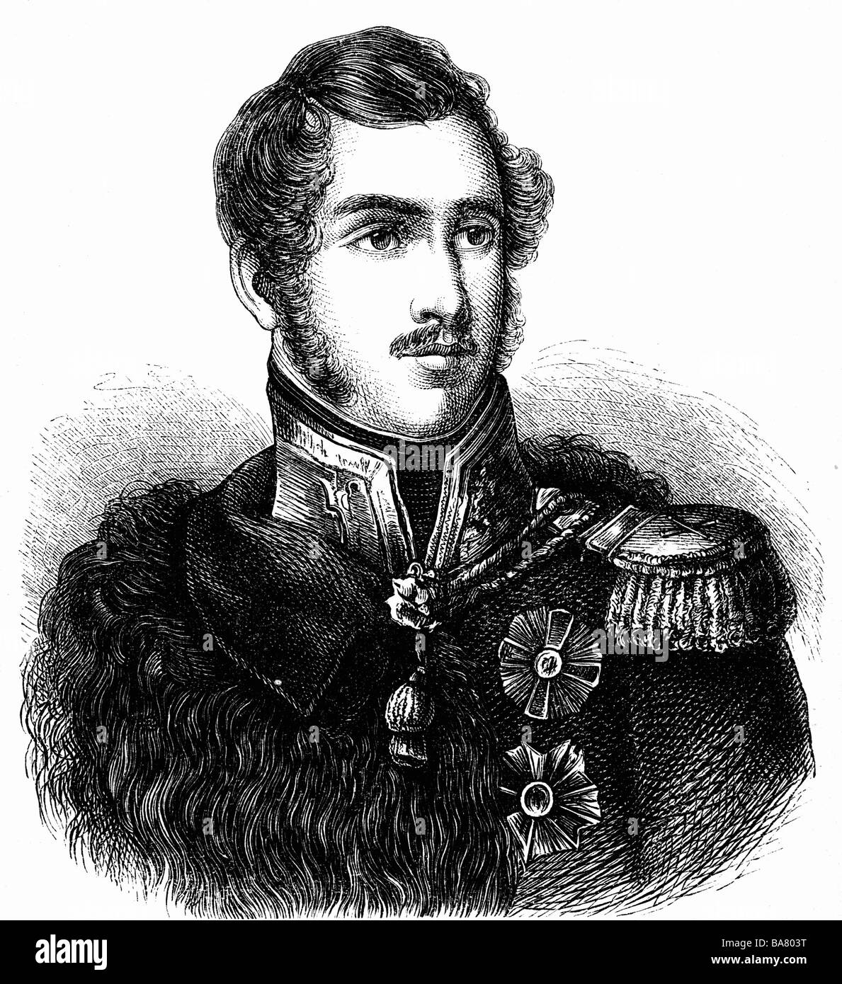 Poniatowski, Josef Anton Prince, 7.5.1762 - 19.10.1813, général polonais, portrait, gravure de bois, XIXe siècle, plus tard coloré, , Banque D'Images