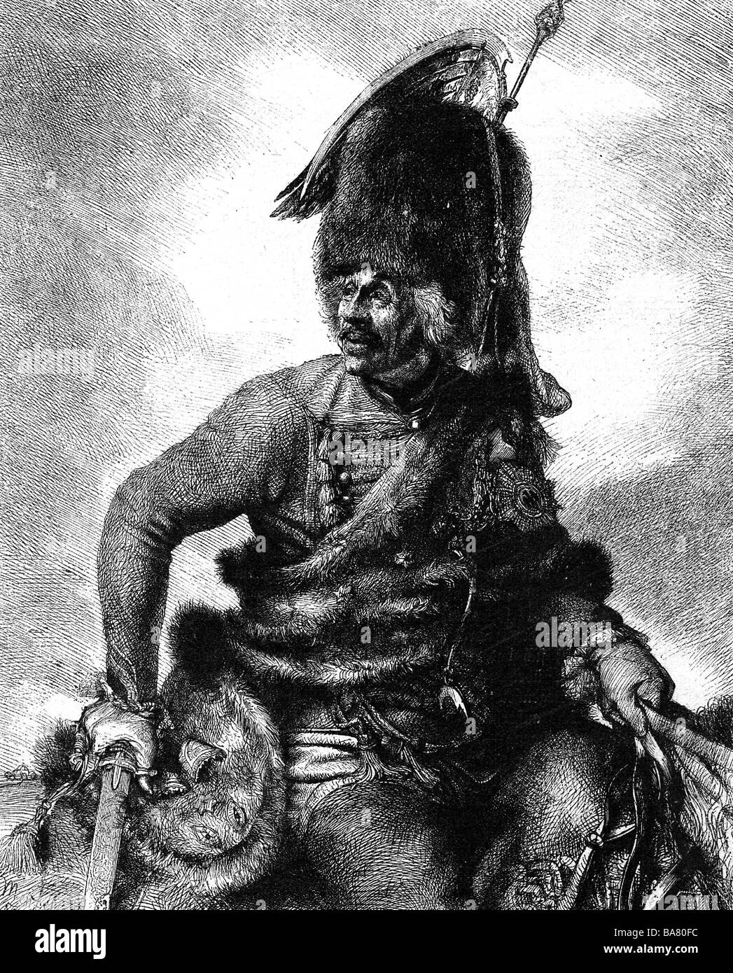 Zieten, Hans Joachim von, 14.5.1699 - 27.1.1786, général prussien, gravure sur bois après dessin par Adolph von Menzel, 1850, , Banque D'Images
