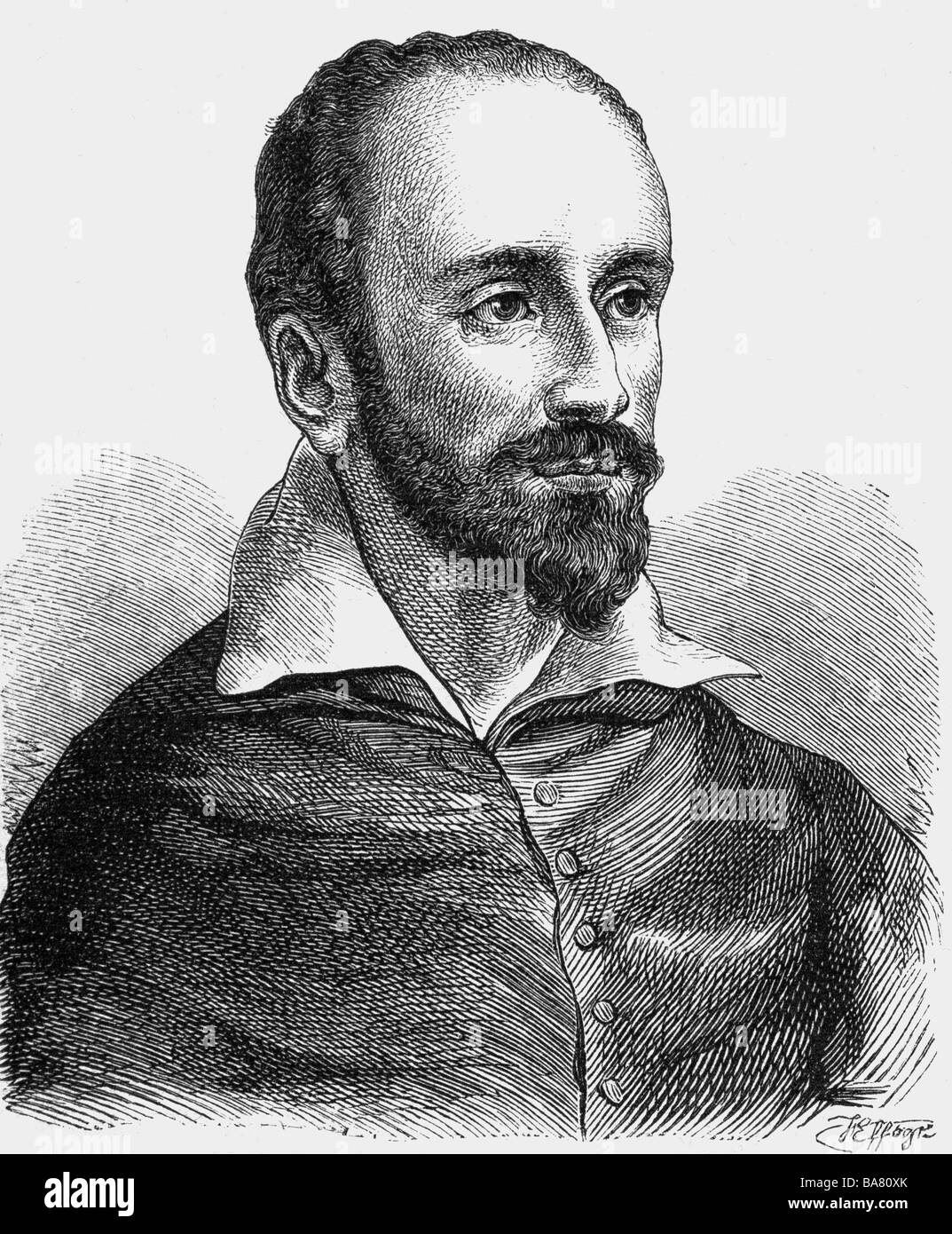 Bentivoglio, Cornelio, 27.3.1668 - 30.12.1732, clergé italien, archevêque titulaire de Carthage 16.3.1712 - 30.12.1732, portrait, gravure de bois, 19ème siècle, , Banque D'Images