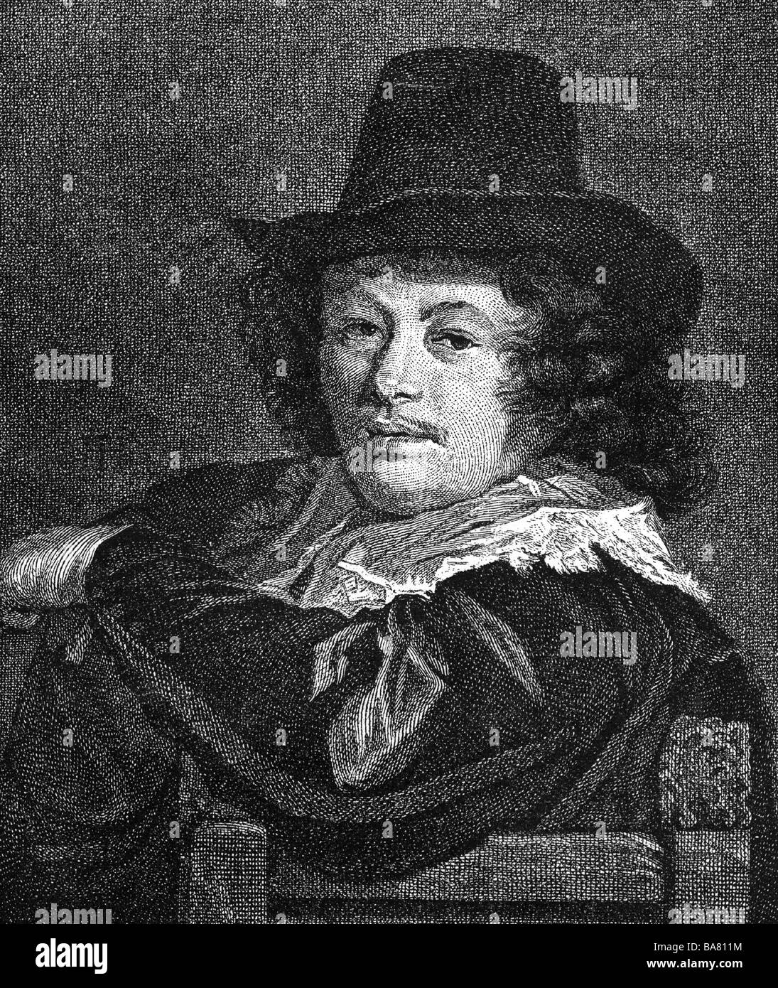 HALS, Frans, 1581/1585 - 1.9.1666, artiste néerlandais (peintre), portrait, gravure après autoportrait par J. B. Michel, XIXe siècle, Banque D'Images