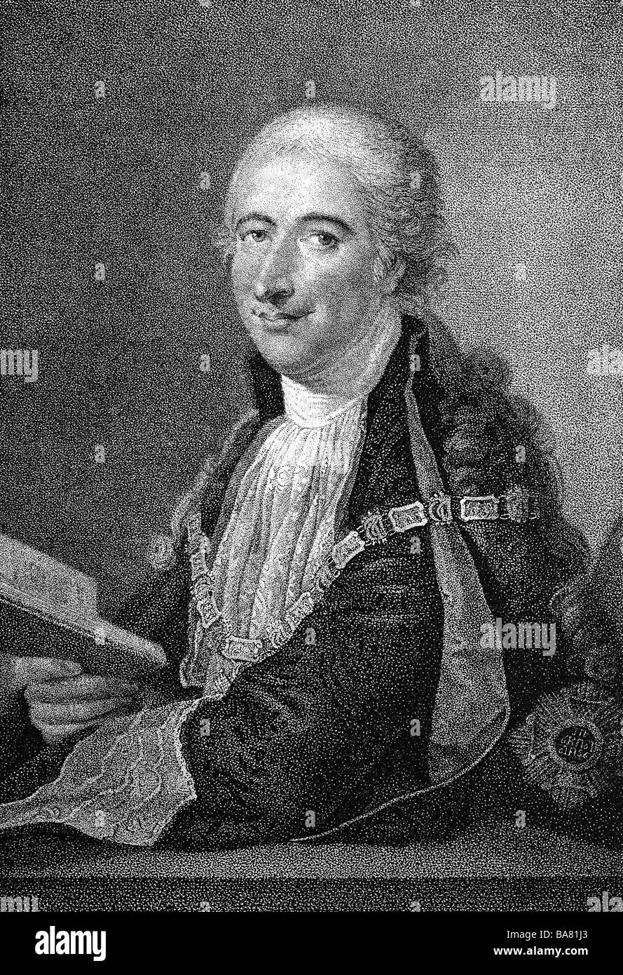 , Montgelas Maximilien Joseph comte de, 17.9.1759 - 14.6.1838, homme politique bavarois, demi-longueur, la gravure après peinture par Joseph Hauber, 1804, , n'a pas d'auteur de l'artiste pour être effacé Banque D'Images