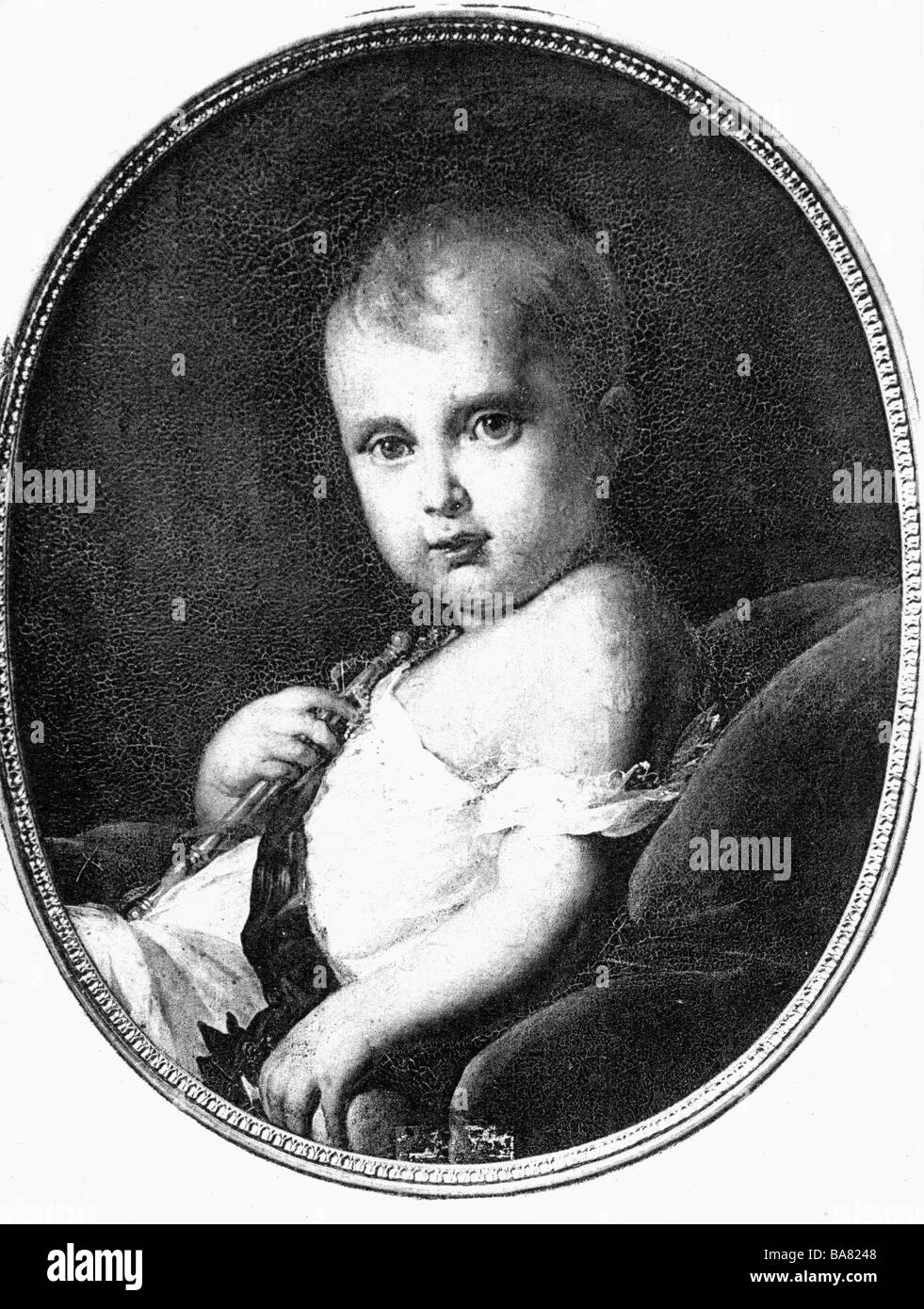 Napoléon François Joseph Charles, 20.3.1811 - 22.7.1832, roi de Rome 1811 - 1814, duc de Reichstadt 1817 - 1832, demi-longueur, enfant, après la peinture de François Gérard, vers 1813, carte postale d'art, Banque D'Images