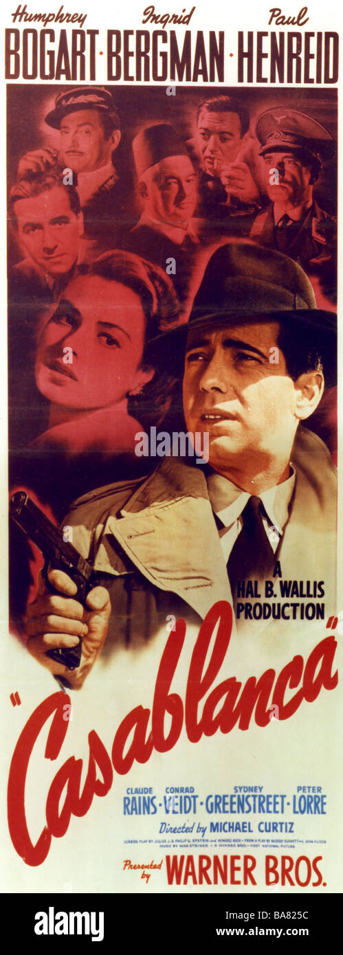 CASABLANCA - l'affiche pour 1942 Warner film avec Humphrey Bogart Banque D'Images