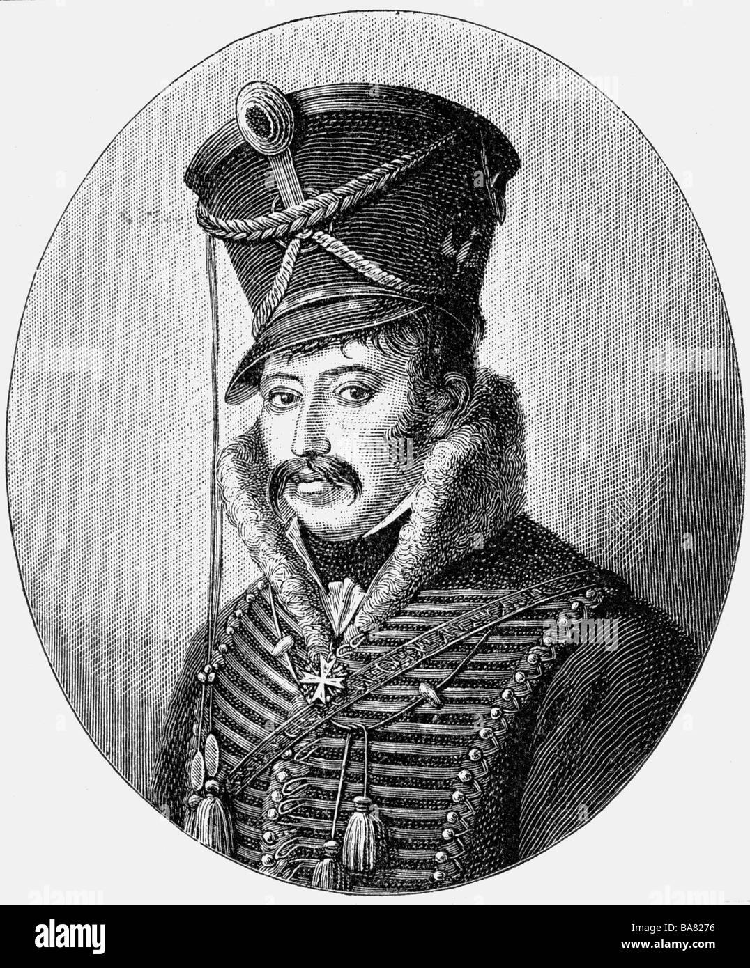 Ferdinand von Schill,, 6.1.1776 - 31.5.1809, officier de l'armée prussienne, portrait, gravure sur cuivre par Ludwig Buchhorn, 19e siècle, l'artiste a le droit d'auteur , de ne pas être effacé Banque D'Images