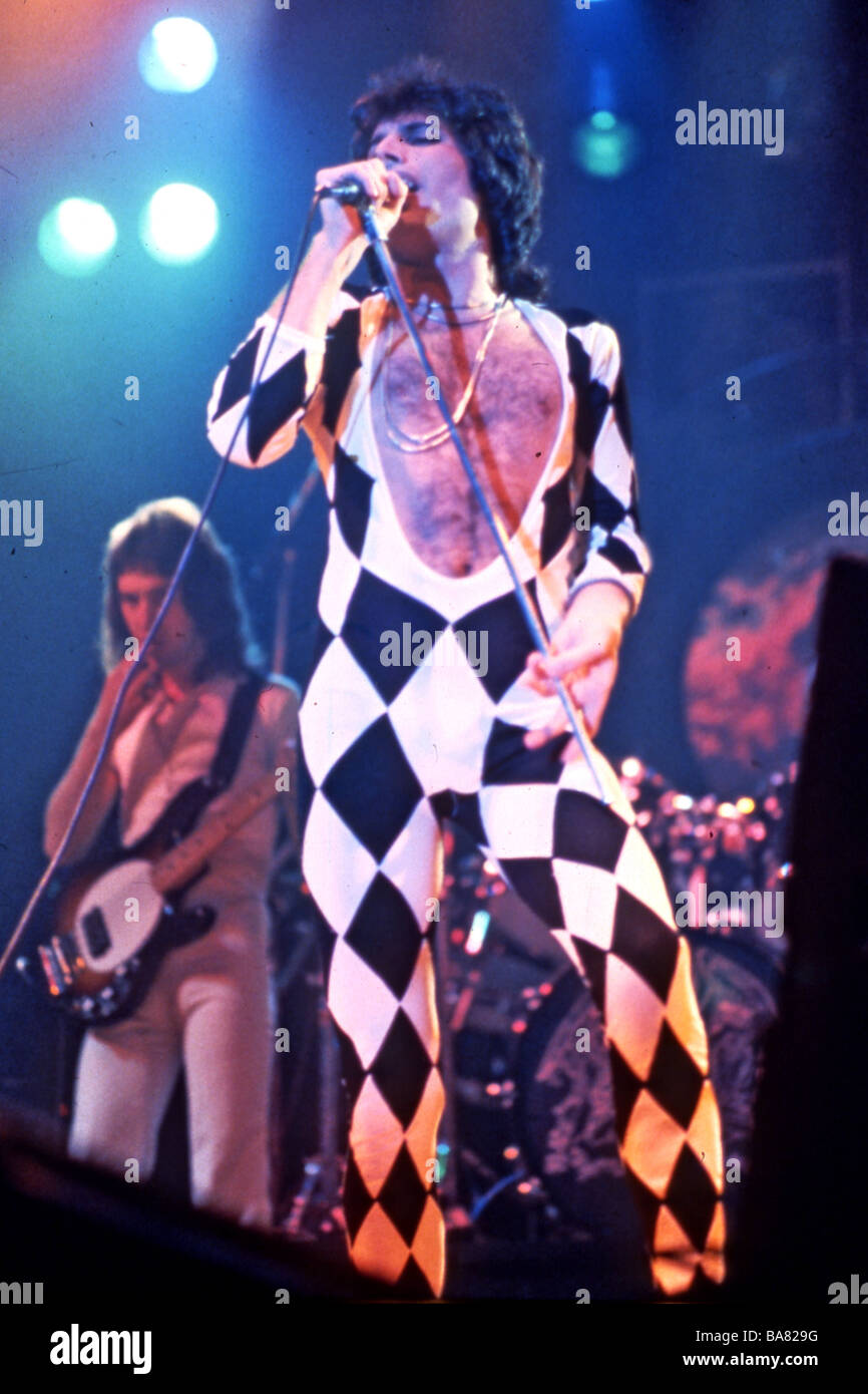 - Groupe de rock britannique queen avec Freddie Mercury en 1970 Banque D'Images
