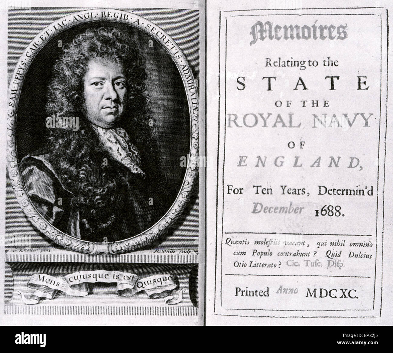 SAMUEL PEPYS (1633 - 1703) Français de l'administrateur de la marine et l'auteur d'un célèbre journal intime Banque D'Images