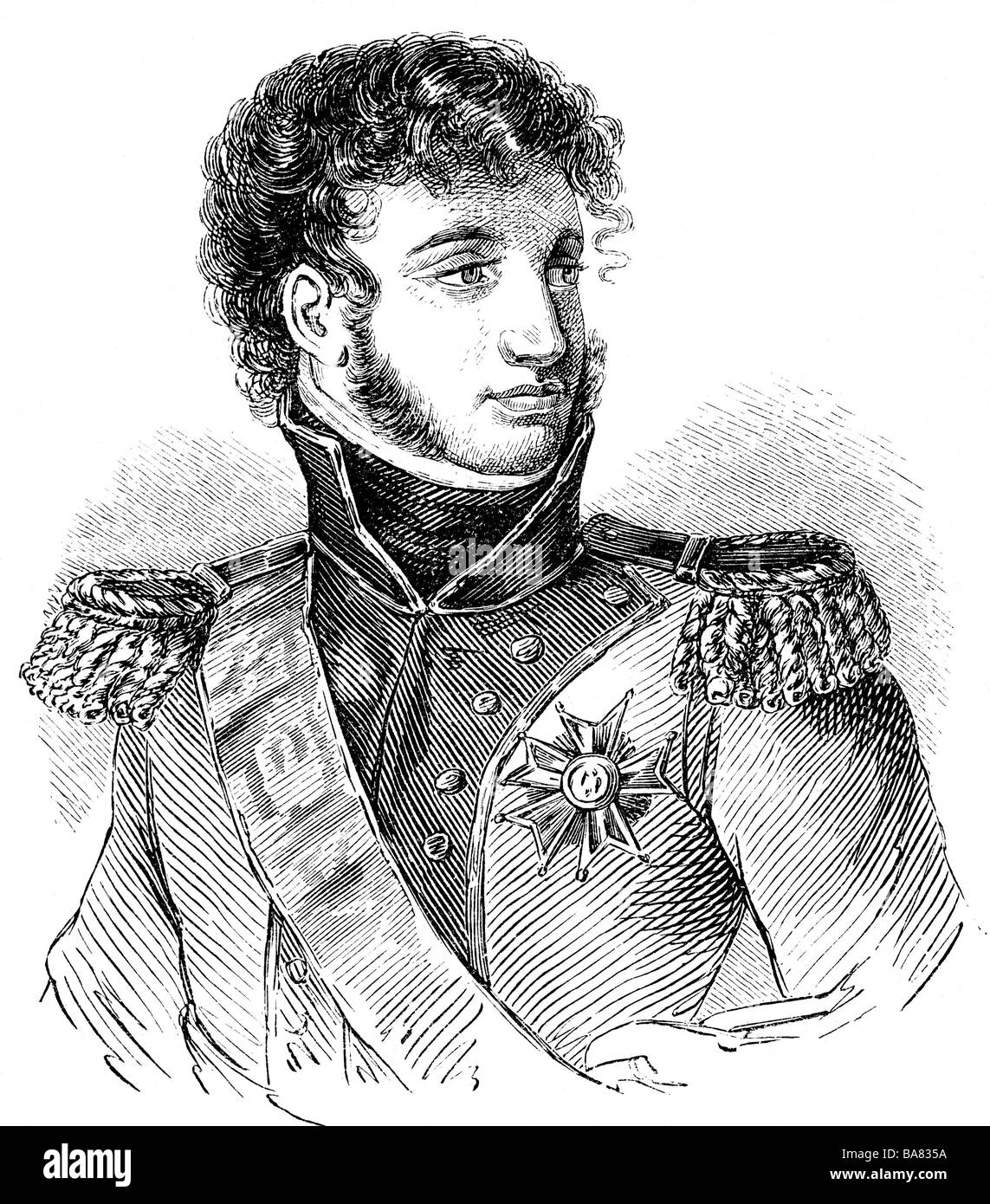 Murat, Joachim, 25.3.1771 - 13.10.1815, général français, roi de Naples 1808 - 1815, portrait, gravure de bois, XIXe siècle, , Banque D'Images