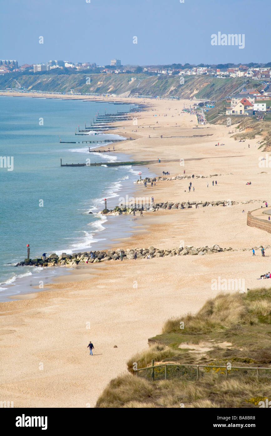 Voir d'Hengistbury Head montrant Southbourne beach Banque D'Images