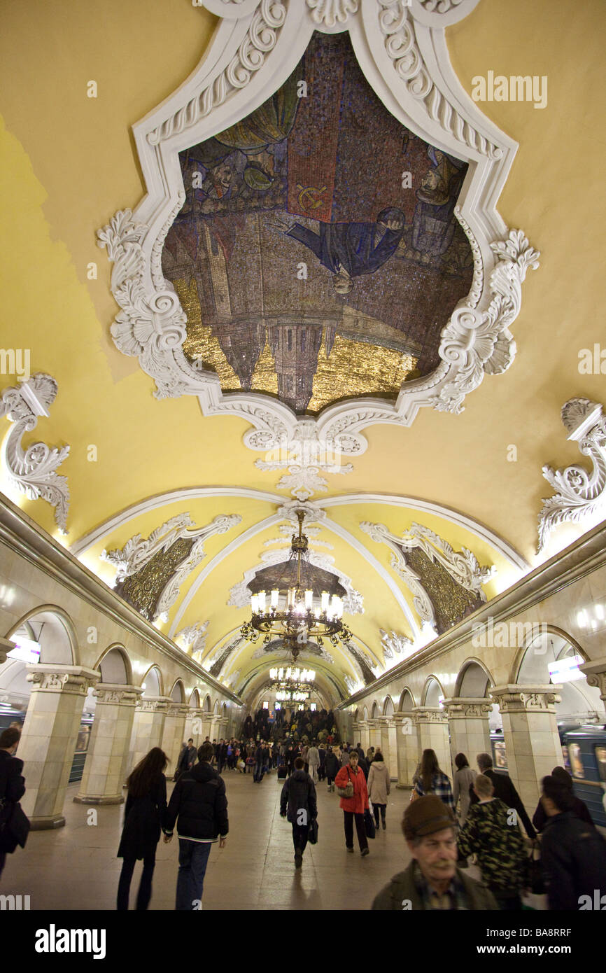 La station de métro Komsomolskaya Moscou Russie Banque D'Images