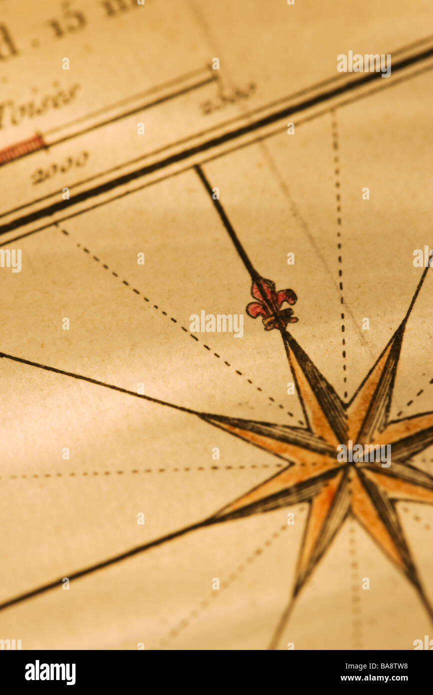 Close up de carte antique Banque D'Images