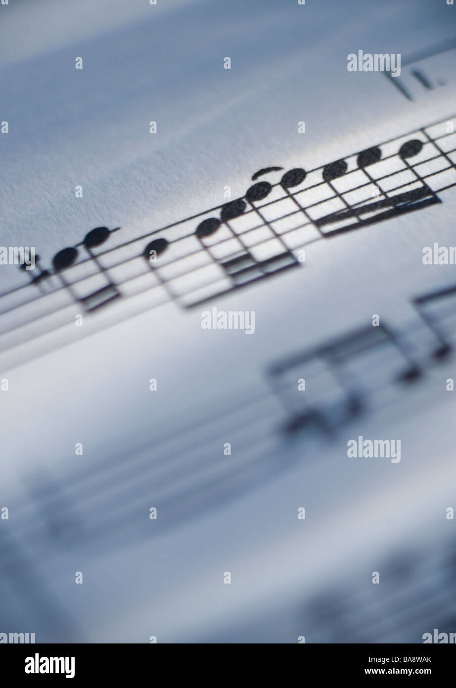 Close up of Sheet Music Banque D'Images