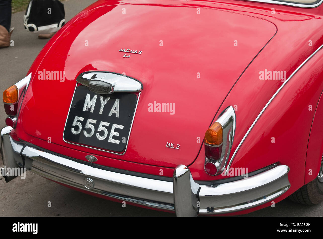 L'arrière de la Jaguar Mk2 34 salon de voiture datant des années 60 Banque D'Images