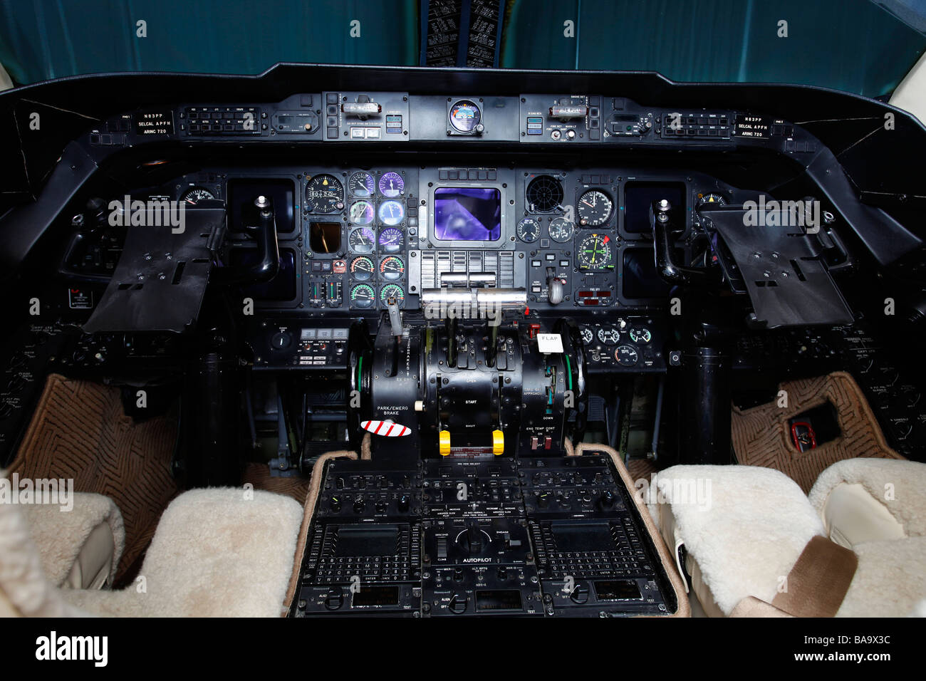 Pilotage d'un Gulf Stream jet G III Banque D'Images