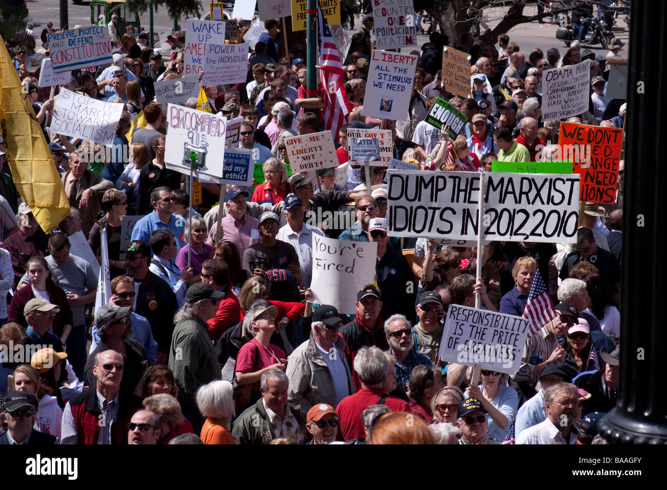 Plateau d'impôt partie protester de Denver (Colorado, USA Banque D'Images